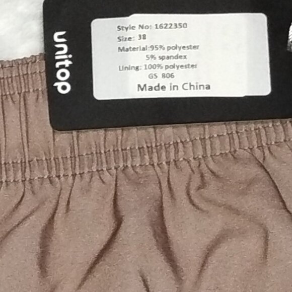 Men's unitop Swim Trunks Size 38 (See measurements) NWT-Tan/Coral/White/Blue. - Picture 5 of 8